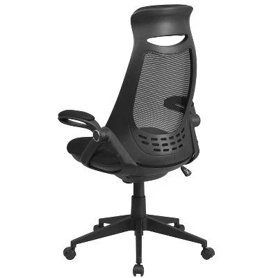 Flash Furniture Ivan High Back Black Mesh Executive Swivel Office Chair With Flip-Up Arms 6 Flash Furniture Ivan High Back Black Mesh Executive Swivel Office Chair With Flip-Up Arms - Image 6