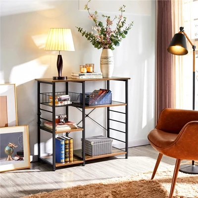 Yaheetech Kitchen Storage Rack With Basket/Hooks/Storage 2 Yaheetech Kitchen Storage Rack With Basket/Hooks/Storage - Image 2