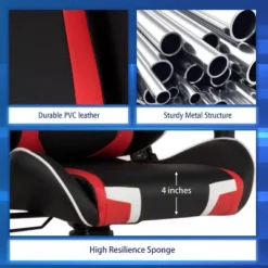 Costway Gaming Desk & Chair Set Z-Shaped Racing Style Desk With Massage Swivel Gaming Chair -Furniture Series Store GUEST 368c28d2 d11a 47f9 81a8 95acaa7a3d2b