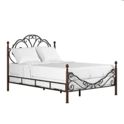 Reagan Graceful Scroll Bronze Iron Bed - Inspire Q -Furniture Series Store GUEST 36b5ba71 049e 4f59 a8aa 00f24c7668f0