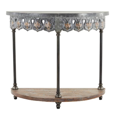 Farmhouse Metal Console Table Gray - Olivia & May 6 Farmhouse Metal Console Table Gray - Olivia & May - Image 6