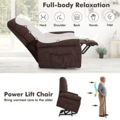 Costway Power Lift Recliner Chair Sofa For Elderly W/ Side Pocket & Remote Control BlackBrown -Furniture Series Store GUEST 38372271 f483 4fc2 b6a5 b6bdeb8c9cbd