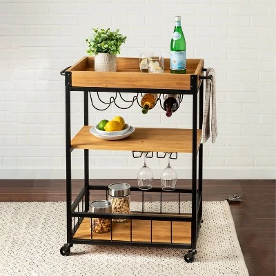 Honey-Can-Do Loft Bar Cart 7 Honey-Can-Do Loft Bar Cart - Image 7