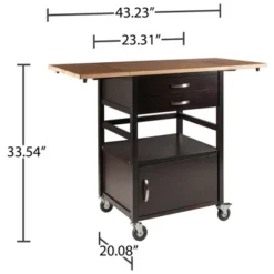 Bellini Kitchen Cart Coffee/Natural - Winsome -Furniture Series Store GUEST 392c5bc4 45f4 40a3 9080 c9162b5d71bb