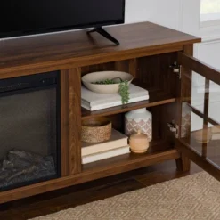 Tasi Transitional Farmhouse Glass Window Pane Door With Electric Fireplace TV Stand For TVs Up To 80" - Saracina Home -Furniture Series Store GUEST 3996fb8e b862 40de b082 15ae3d8376e2