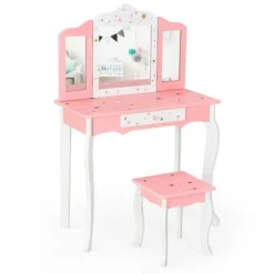 Costway Kids Vanity Princess Makeup Dressing Table Chair Set W/ Tri-folding Mirror 20 Costway Kids Vanity Princess Makeup Dressing Table Chair Set W/ Tri-folding Mirror -Furniture Series Store GUEST 3a45a3d0 135a 4c4c 99fb 634bce50575c