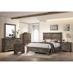 6pc Jacobia Rustic Bedroom Set Gray - HOMES: Inside + Out