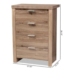 Laverne Modern And Contemporary Oak Finished 4 Drawer Chest Brown - Baxton Studio -Furniture Series Store GUEST 3bc9b5d1 233c 4116 8166 e7e01bc98a78