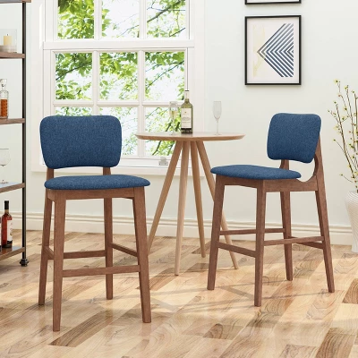 Set Of 2 Fessenden Barstools Dark Blue - Christopher Knight Home 1 Set Of 2 Fessenden Barstools Dark Blue - Christopher Knight Home
