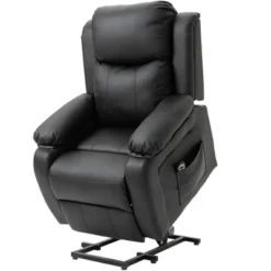 HOMCOM Living Room Power Lift Chair, PU Leather Electric Recliner Sofa Chair For Elderly With Remote Control -Furniture Series Store GUEST 3cb2df87 b0d9 4932 b58a 6e4383384539
