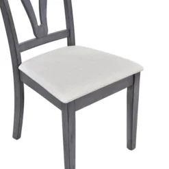 Mid-Century Wood 5-Piece Dining Table Set With 4 Upholstered Dining Chairs-ModernLuxe -Furniture Series Store GUEST 3cb943d6 e3de 44a2 a2b3 e139e9266854