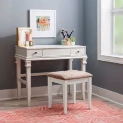 Adler Vanity Set White - Linon -Furniture Series Store GUEST 3d16d01b 5c13 40bd 96ba 406abbb04c73