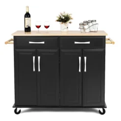 Costway Rolling Kitchen Trolley Island Cart Wood Top Storage Cabinet Utility W/ Drawers -Furniture Series Store GUEST 3d5a813a 37a5 476f b700 cfb5186d4724