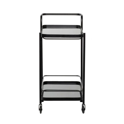 Contemporary Metal Bar Cart Black - Olivia & May 7 Contemporary Metal Bar Cart Black - Olivia & May - Image 7
