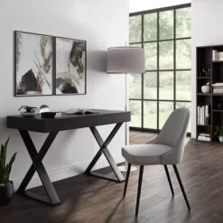 Folio Cross Leg Farmhouse Desk Rich Brown - CorLiving