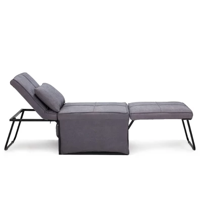 JOMEED CC70 4-in-1 Multi Function Folding Single Sofa Convertible Sleeper Bed With Retractable Footrest And 5 Level Adjustable Backrest, Gray 1 JOMEED CC70 4-in-1 Multi Function Folding Single Sofa Convertible Sleeper Bed With Retractable Footrest And 5 Level Adjustable Backrest, Gray