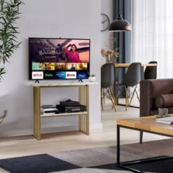 Costway 48'' 2-tier Console Table Modern Entryway Table For Living Room Hallway -Furniture Series Store GUEST 3f28f162 e1a9 4c11 9326 69f1a034cc83