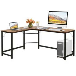 Costway L-Shaped Computer Desk Corner Workstation Study Gaming Table Home Office -Furniture Series Store GUEST 411e099b dc9d 4cd9 b943 38c40f08a9f0