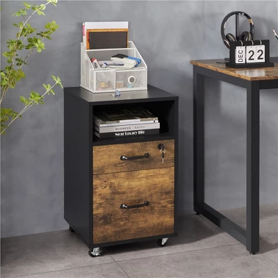 Yaheetech 2-Drawer And 1-Open Shelf Mobile Letter Size Rolling File Cabinet For Home And Office 1 Yaheetech 2-Drawer And 1-Open Shelf Mobile Letter Size Rolling File Cabinet For Home And Office