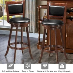 Costway 5pcs Pub Table Set 30'' Round Bar Height Table & 4pcs Swivel Bar Stools -Furniture Series Store GUEST 426e4196 eff1 4c32 b49e 1ec88e11e8b2
