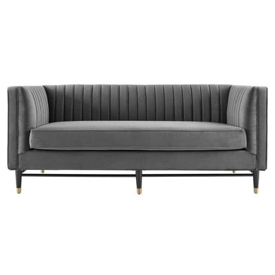 Devote Channel Tufted Performance Velvet Loveseat - Modway 3 Devote Channel Tufted Performance Velvet Loveseat - Modway - Image 3