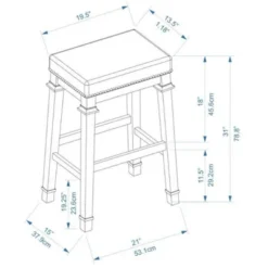 Kennedy Backless Barstool Wood - Linon -Furniture Series Store GUEST 432703bb 916e 4fd0 8bb5 2233b84dbbe8