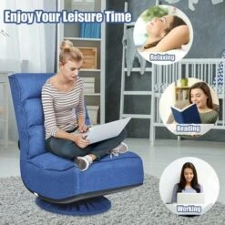 Costway Gaming Chair Fabric 5-Position Folding Lazy Sofa 360 Degree Swivel Grey BlackCoffee -Furniture Series Store GUEST 4355c904 a56a 4a02 abd2 585c3cef8873