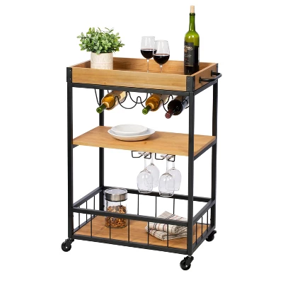 Honey-Can-Do Loft Bar Cart 1 Honey-Can-Do Loft Bar Cart