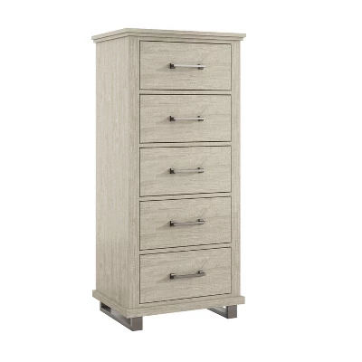 Set Of 2 24" 5 Drawer Chest And 64" 9 Drawer Dresser Beige - Accent Furniture 1 Set Of 2 24" 5 Drawer Chest And 64" 9 Drawer Dresser Beige - Accent Furniture