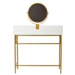 Randburg Vanity Table With Mirror White/Gold - Aiden Lane 14 Randburg Vanity Table With Mirror White/Gold - Aiden Lane -Furniture Series Store GUEST 44df95d9 d730 401d 94b5 c2078310e8d0