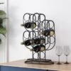Ferrat Modern Industrial 13 Bottle Tabletop Cactus Wine Rack Black - Christopher Knight Home