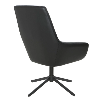 Tubby Chair With Black Base Faux Leather Black - OSP Home Furnishings 2 Tubby Chair With Black Base Faux Leather Black - OSP Home Furnishings - Image 2