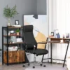Vinsetto High Back Executive Office Chair Faux Leather Swivel Computer Desk Chair With Padded Arm, Adjustable Height, Wheels Black
