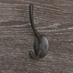 Afton 4 Hook Metal Frame Wall Shelf Woodgrain - RiverRidge Home -Furniture Series Store GUEST 45919ddd 165e 4a5a a659 1112d6063c70