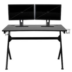 Emma And Oliver Gaming Desk Bundle - Cup/Headphone Holders, Wire Management -Furniture Series Store GUEST 45a4edb4 1f20 4084 9397 0309adc0f940