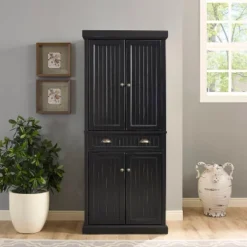 Seaside Kitchen Pantry Distressed Black - Crosley -Furniture Series Store GUEST 45c732be f8c8 4a95 bf1d acf51d9ff2cd