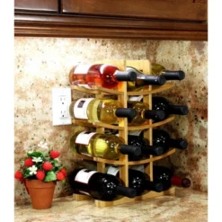 Oceanstar 12-Bottle Natural Wine Rack -Furniture Series Store GUEST 46218f05 5ebb 4936 bddd 24f766cdaa54