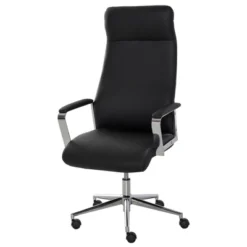 Vinsetto High Back Executive Office Chair Faux Leather Swivel Computer Desk Chair With Padded Arm, Adjustable Height, Wheels Black -Furniture Series Store GUEST 46497558 0a94 444e b743 0e1ad343c959