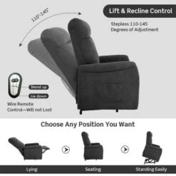 Costway Power Lift Recliner Chair Sofa For Elderly W/ Side Pocket & Remote Control BlackBrown -Furniture Series Store GUEST 4674c3c0 e8a9 420b a006 fb6e72918456