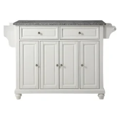 Cambridge Solid Granite Top Kitchen Island - White - Crosley