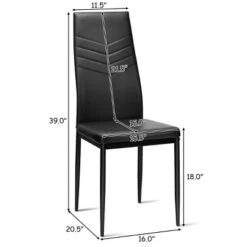 Tangkula Kitchen Set Of 4 Dining Chair PVC Leather Metal Base High Back -Furniture Series Store GUEST 47d48889 a096 4100 9e50 14db6baf7532