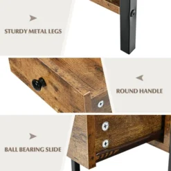Costway 2PCS Industrial End Side Table Nightstand With Drawer Shelf Rustic Brown 16 Costway 2PCS Industrial End Side Table Nightstand With Drawer Shelf Rustic Brown -Furniture Series Store GUEST 47dddc1a fa6d 46b2 9a1e 72043aa31811