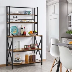 Yaheetech 5-Tier Kitchen Baker's Rack Utility Storage Shelf With 5 Shelves & Adjustable Feet