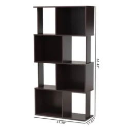 61.42" Riva Geometric Wood Bookshelf Dark Brown - Baxton Studio -Furniture Series Store GUEST 49d28931 b0e3 4582 9b62 d8c07a10822f