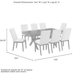 9pc Hayden Extendable Dining Set With 8 Upholstered Chairs Slate - Crosley -Furniture Series Store GUEST 4a0f7cdd e372 40a1 89ec 9bd405d54497