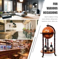 Costway 17.5'' Wood Globe Wine Bar Stand 16th Century Italian Rack Liquor Bottle Shelf 14 Costway 17.5'' Wood Globe Wine Bar Stand 16th Century Italian Rack Liquor Bottle Shelf -Furniture Series Store GUEST 4a38a66a 977f 424d b71f 31e15fe7de9e