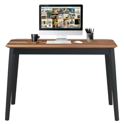 Costway Mid Century Modern Rectangular Dining Room Table W/ Solid Wooden Legs Walnut 1 Costway Mid Century Modern Rectangular Dining Room Table W/ Solid Wooden Legs Walnut