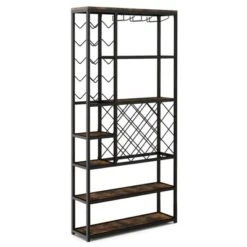 Costway Industrial Wine Rack Multi-purpose Freestanding Bakers Rack With Glass Holder -Furniture Series Store GUEST 4b7a7383 e540 4e0f 90bf 4fe41b51ffdb