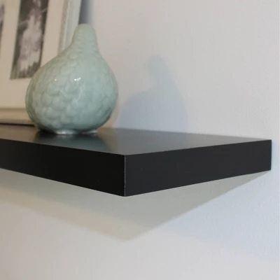48" Slim Floating Shelf Wall Mounted Hidden Brackets Black - Inplace 2 48" Slim Floating Shelf Wall Mounted Hidden Brackets Black - Inplace - Image 2