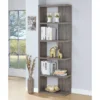 70.75" Rustic 5 Shelf Bookcase Weathered Gray - Coaster
